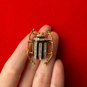 SOLD American Vintage Gold Tone Beetle Brooch